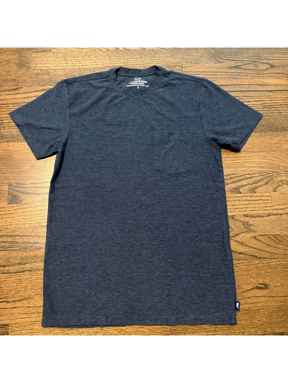 Vineyard Vines Men's Heathered Navy Blue Micro Stripe T-Shirt SZ Small